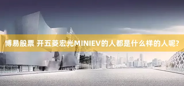 博易股票 开五菱宏光MINIEV的人都是什么样的人呢?